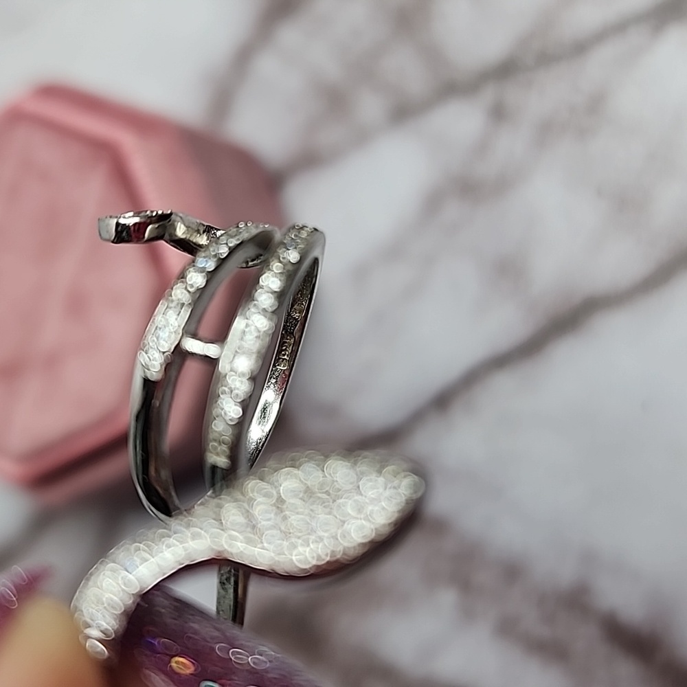 Sterling Silver Snake Double Ring - image 3